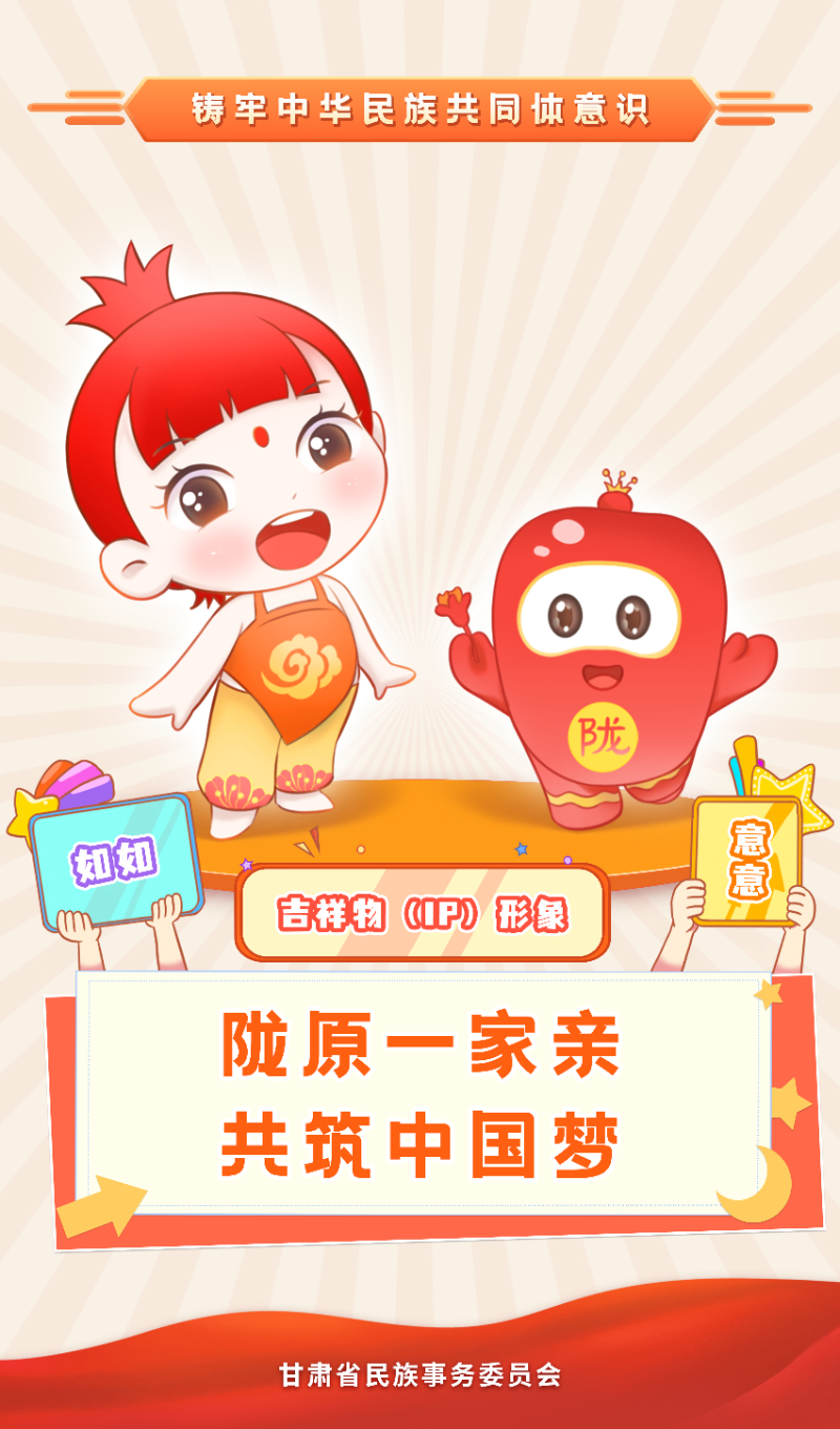 甘肃省发布铸牢中华民族共同体意识宣传教育标识和吉祥物形象.1图片